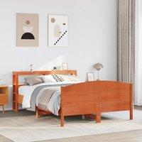 Berkfield Home Bed Frame without Mattress Wax Brown 135x190 cm Double Solid Wood Pine