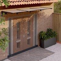 Berkfield Home Door Canopy Black 358.5x90 cm Polycarbonate
