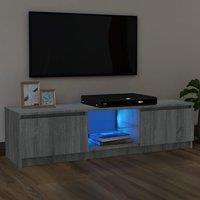 Berkfield Home TV Cabinet with LED Lights Grey Sonoma 120x30x35.5 cm