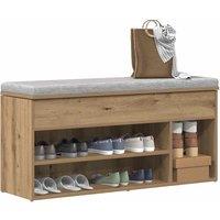 Berkfield Home Shoe Bench Artisan Oak 102x30.5x45 cm Engineered Wood in Brown