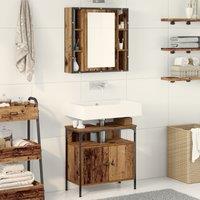 Berkfield Home 2 Piece Bathroom Furniture Set Old Wood Engineered Wood in Brown