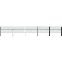 Berkfield Home Fence Panel with Posts Iron 8.5x0.8 m Green