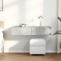 Berkfield Home Wall Shelf with Drawers Concrete Grey 100x36x19 cm Engineered Wood | Size: 100 x 36 x 19 cm