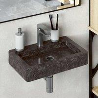 Berkfield Home Sink Black 38x24x6.5 cm Marble