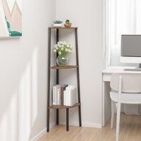 Berkfield Home 3-Tier Corner Shelf Dark Brown & Black 45.5x31.5x120 cm
