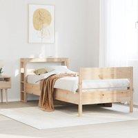 Berkfield Home Bed Frame without Mattress 75x190 cm Small Single Solid Wood Pine in Brown
