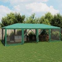 Berkfield Home Party Tent with 12 Mesh Sidewalls Green 8x4 m HDPE