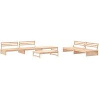 Berkfield Home 6 Piece Garden Lounge Set Solid Wood Pine in Brown