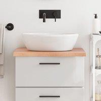 Berkfield Home Bathroom Countertop Light Brown 60x50x(2-4) cm Treated Solid Wood
