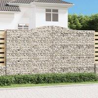 Berkfield Home Arched Gabion Baskets 5 pcs 400x50x220/240 cm Galvanised Iron in Silver