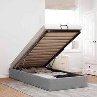Berkfield Home Ottoman Bed Frame without Mattress Light Grey Single Fabric