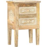 Berkfield Home Hand Painted bedside Cabinet 40x30x60 cm Solid Mango Wood in Brown | Size: 40 x 30 x 60 cm