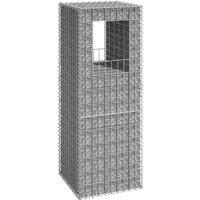 Berkfield Home Gabion Basket Post 50x50x140 cm Iron in Silver | Size: 50 x 50 x 140 cm