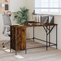 Berkfield Home Desk Smoked Oak 141x141x75 cm Engineered Wood in Brown | Size: 141 x 141 x 75 cm