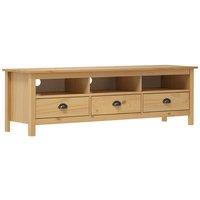 Berkfield Home TV Cabinet Hill Honey Brown 158x40x47 cm Solid Pine Wood | Size: 158 x 40 x 47 cm