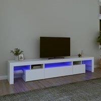 Berkfield Home TV Cabinet with LED Lights White 215x36.5x40 cm