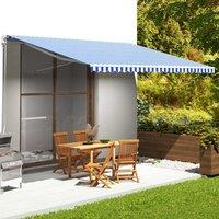 Berkfield Home Replacement Fabric for Awning Blue & White 5x3.5 m
