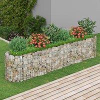 Berkfield Home Gabion Raised Bed Galvanised Iron 260x50x50 cm in Silver | Size: 260 x 50 x 50 cm