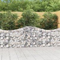 Berkfield Home Arched Gabion Baskets 8 pcs 200x30x80/100 cm Galvanised Iron in Silver