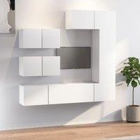 Berkfield Home 6 Piece TV Cabinet Set White Engineered Wood