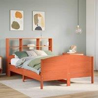 Berkfield Home Bookcase Bed without Mattress Wax Brown 140x200cm Solid Wood Pine | Size: 140x200 cm
