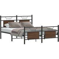 Berkfield Home Bed Frame without Mattress Brown Oak 140x190 cm Engineered Wood
