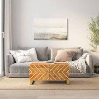 Berkfield Home Coffee Table Brown & Black 80x50x40 cm Solid Wood Mango | Size: 80 x 50 x 40 cm