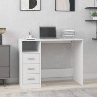 Berkfield Home Desk with Drawers White 102x50x76 cm Engineered Wood | Size: 102 x 50 x 76 cm