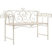 Berkfield Home Garden Bench 132 cm Metal Antique White