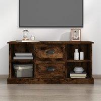 Berkfield Home TV Cabinet Smoked Oak 99.5x35.5x48 cm Engineered Wood in Brown