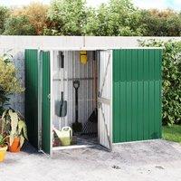 Berkfield Home Garden Tool Shed Green 225x89x161 cm Galvanised Steel | Size: 225 x 89 x 161 cm