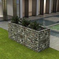 Berkfield Home Gabion Raised Bed Steel 270x90x100 cm in Silver | Size: 270 x 90 x 100 cm