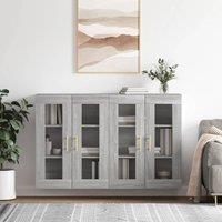 Berkfield Home Wall Mounted Cabinets 2 pcs Grey Sonoma Engineered Wood