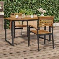 Berkfield Home Stackable Garden Chairs 2 pcs Solid Wood Acacia & Metal in Brown