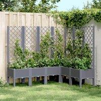 Berkfield Home Garden Planter with Trellis Blue Grey 160x120x142 cm PP | Size: 160 x 120 x 142 cm