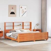 Berkfield Home Bed Frame without Mattress Wax Brown 180x200 cm Super King Solid Wood Pine