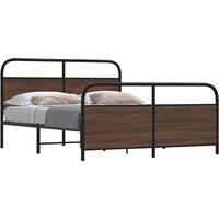 Berkfield Home Metal Bed Frame without Mattress Brown Oak 160x200 cm