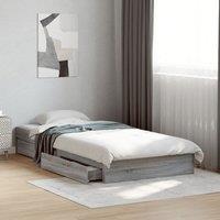 Berkfield Home Bed Frame with Drawers without Mattress Grey Sonoma 90x190 cm Single