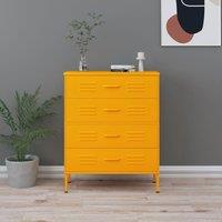 Berkfield Home Chest of Drawers Mustard Yellow 80x35x101.5 cm Steel
