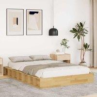 Berkfield Home Bed Frame without Mattress 120x190 cm Solid Wood Oak in Brown