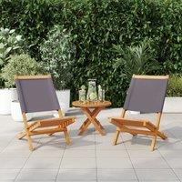 Berkfield Home Garden Chairs 2 pcs Anthracite Solid Wood Acacia & Fabric