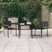 Berkfield Home 3 Piece Garden Dining Set Black