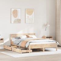 Berkfield Home Bed Frame without Mattress 140x190 cm Solid Wood Pine in Brown