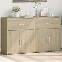 Berkfield Home Sideboards 2 pcs Sonoma Oak 60x31x70 cm Engineered Wood in Brown | Size: 60 x 31 x 70 cm