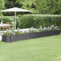 Berkfield Home Garden Raised Bed Powder-coated Steel 440x80x36 cm Anthracite in Black | Size: 440 x 80 x 36 cm