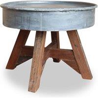 Berkfield Home Coffee Table Solid Reclaimed Wood 60x45 cm Silver in Brown