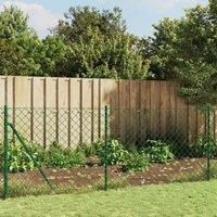 Berkfield Home Chain Link Fence with Flange Green 1.1x25 m