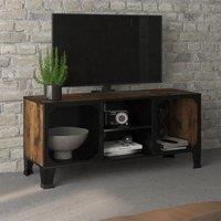 Berkfield Home TV Cabinet Rustic Brown 105x36x47 cm Metal & MDF | Size: 105 x 36 x 47 cm