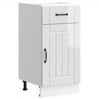 Berkfield Home Kitchen Base Cabinet Lucca High Gloss White Engineered Wood