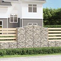 Berkfield Home Arched Gabion Basket 200x50x160/180 cm Galvanised Iron in Silver